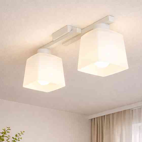 Люстра потолочная на два плафона MSK Electric Dublin под лампы Е27 белая NL 16610-2 WH Одесса