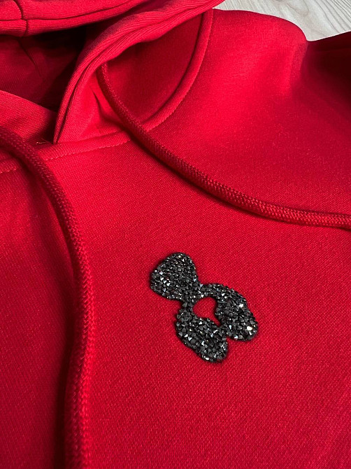 Костюм жіночий A-N 2735 з ведмедиком в камінцях -худі та штани червоний, червоний, M Київ - фото 8