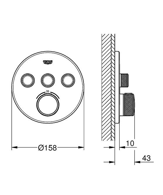 Термостат прихованого монтажу на 3 споживача Grohe Grohtherm SmartControl   ( 29121000 ) 22578 Харків - фото 2