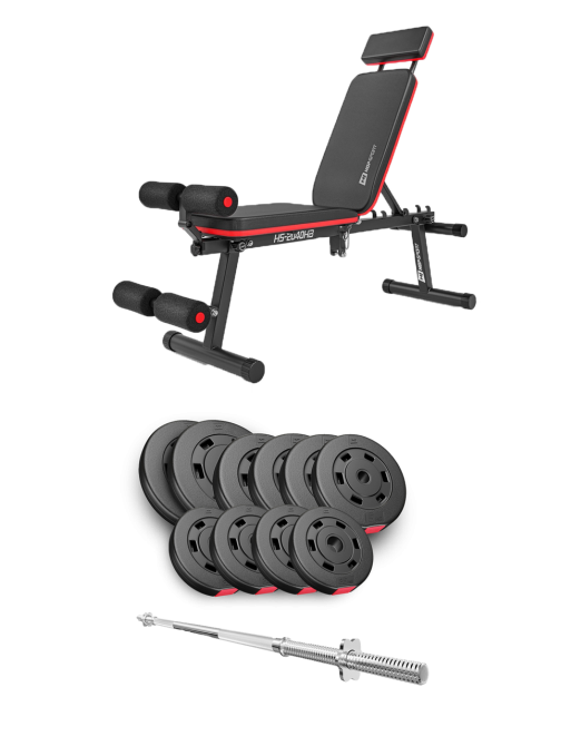 Набір Hop-Sport Premium 59кг з лавою HS-2040 HB та штангою Киев - изображение 1