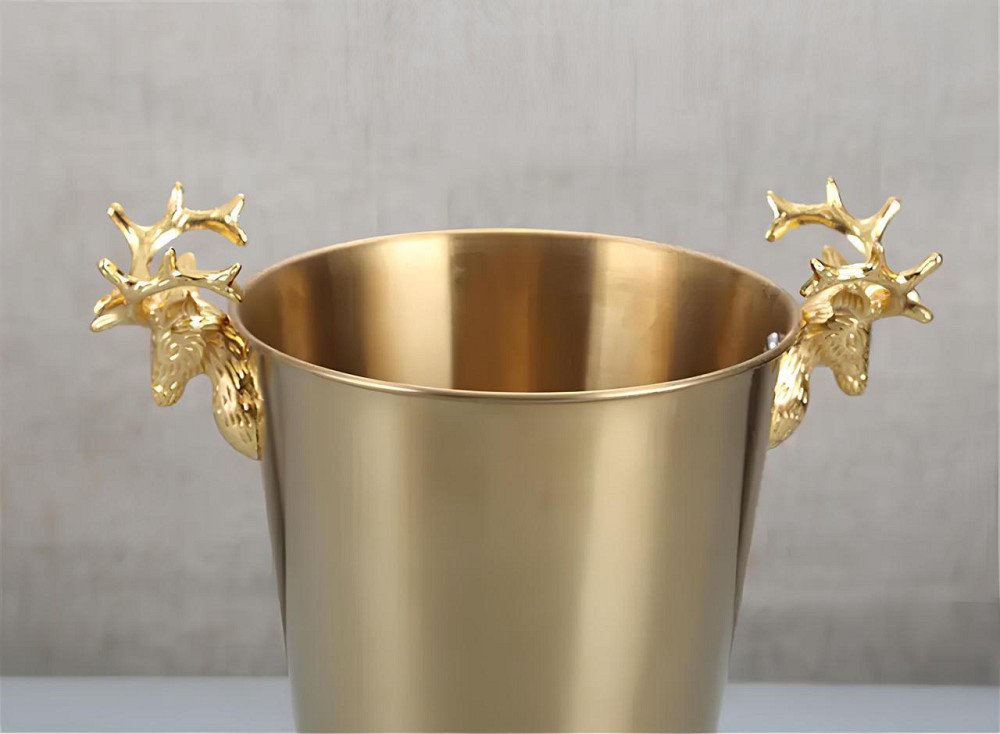 Кулер RESTEQ 5л из нержавеющей стали для охлаждения бутылок, подставка под алкоголь, золотого цвета Киев - изображение 7