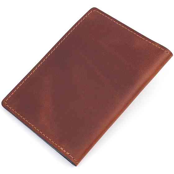 Обкладинка на військовий квиток у вінтажній шкірі Карта GRANDE PELLE 16782 Світло-коричнева Київ