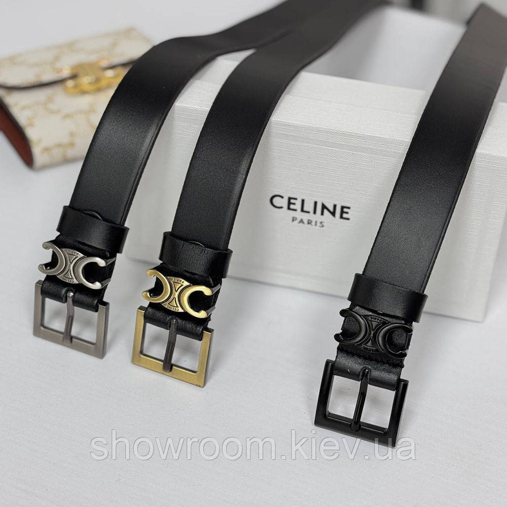 Женский кожаный ремень Celine black (3 cм) (5610) Киев - изображение 6