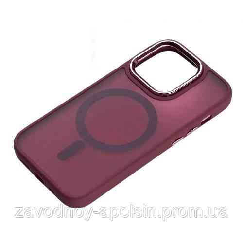 IPhone 15 Чехол матовый Магнит TPU+PC (бордовый) Одесса