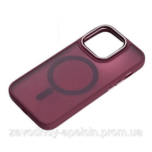 IPhone 15 Чехол матовый Магнит TPU+PC (бордовый) Одесса - изображение 5