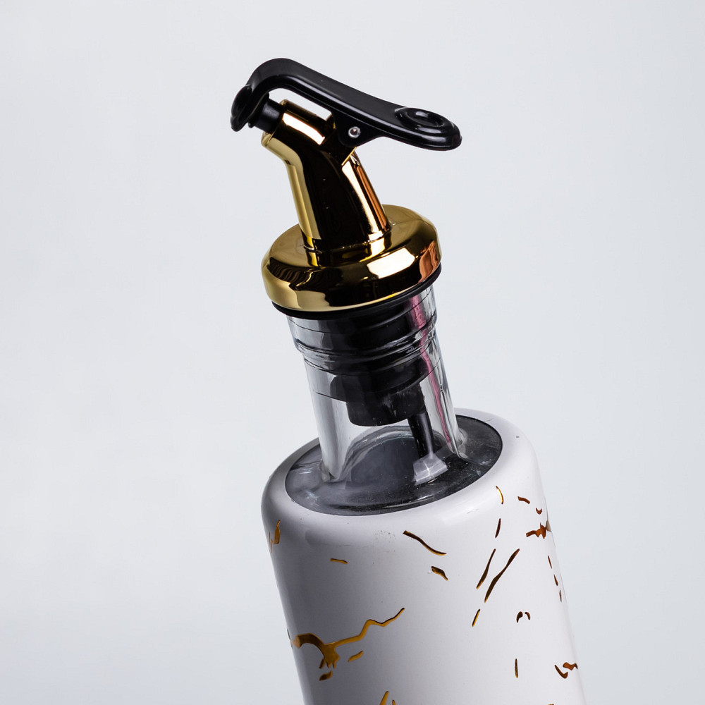 Бутилка для олії з дозатором 300 мл, білий мармур Київ - фото 2