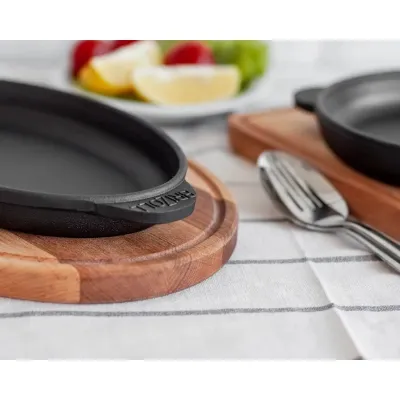 Сковорода Brizoll HoReCa чавунна овальна з підставкою 220х140х25 мм (H2214-D) Вінниця - фото 6