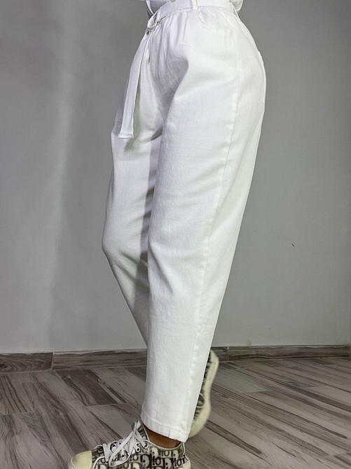 Джинси жіночі A-N 25072 MOM банани талія на резинці з ременем білі, білий, M, M, 77 см, 105 см Київ - фото 18