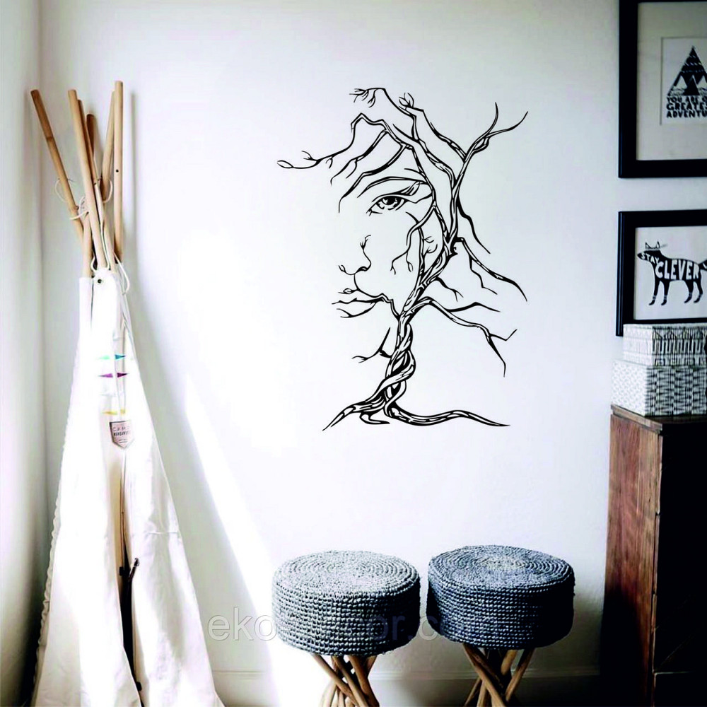 Декоративное настенное Панно «Дерево лицо» Декор на стену 110*80 см, Черный Киев - изображение 9