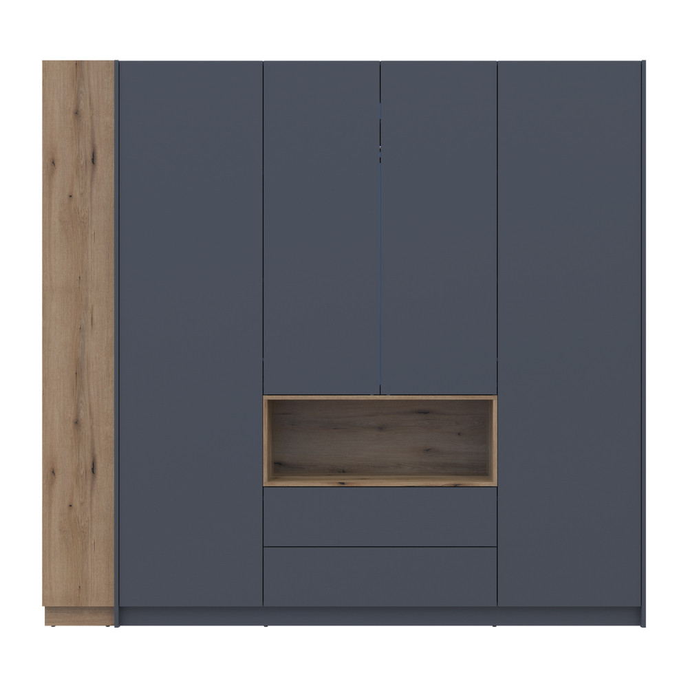 Шкаф для одежды с нишей и этажеркой Doros Дейл Графит/Дуб Эвок 4 ДСП 234х52х220 DRS-011738 (42005158) Львов - изображение 6