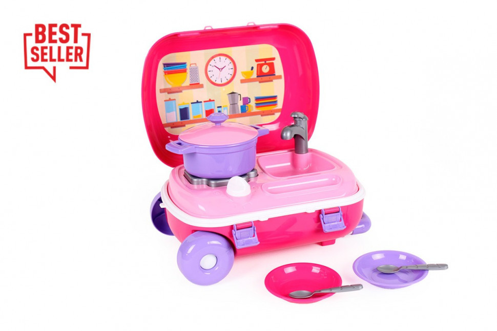 Игрушечная кухня с набором посуды 6061TXK в чемодане Винница - изображение 3