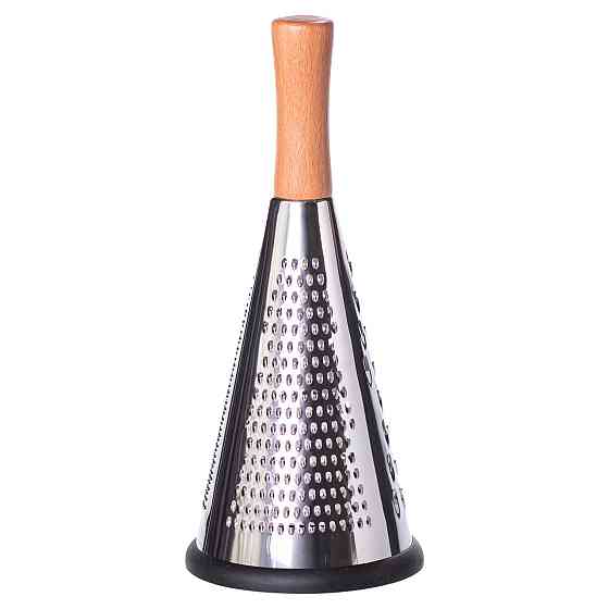 Конусная трёхсторонняя ручная тёрка из нержавейки с деревянной ручкой HP-8-2 Киев