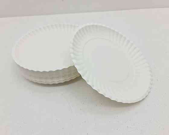 Тарелка бумажная белая D-15.5 см (100)*2 (100 шт) Харьков