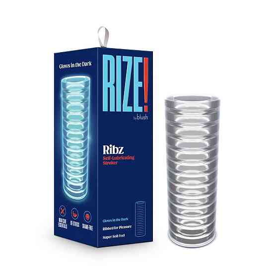Мастурбатор Blush Rize – Ribz Glow in the Dark Masturbator – Clear, нейтральний, світиться в темряві Sex Aura Київ