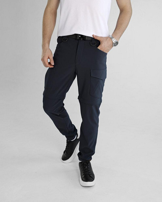 Сині штани-карго чоловічі. Штани трансформери сині Pobedov Transformer 2.0 Київ - фото 4