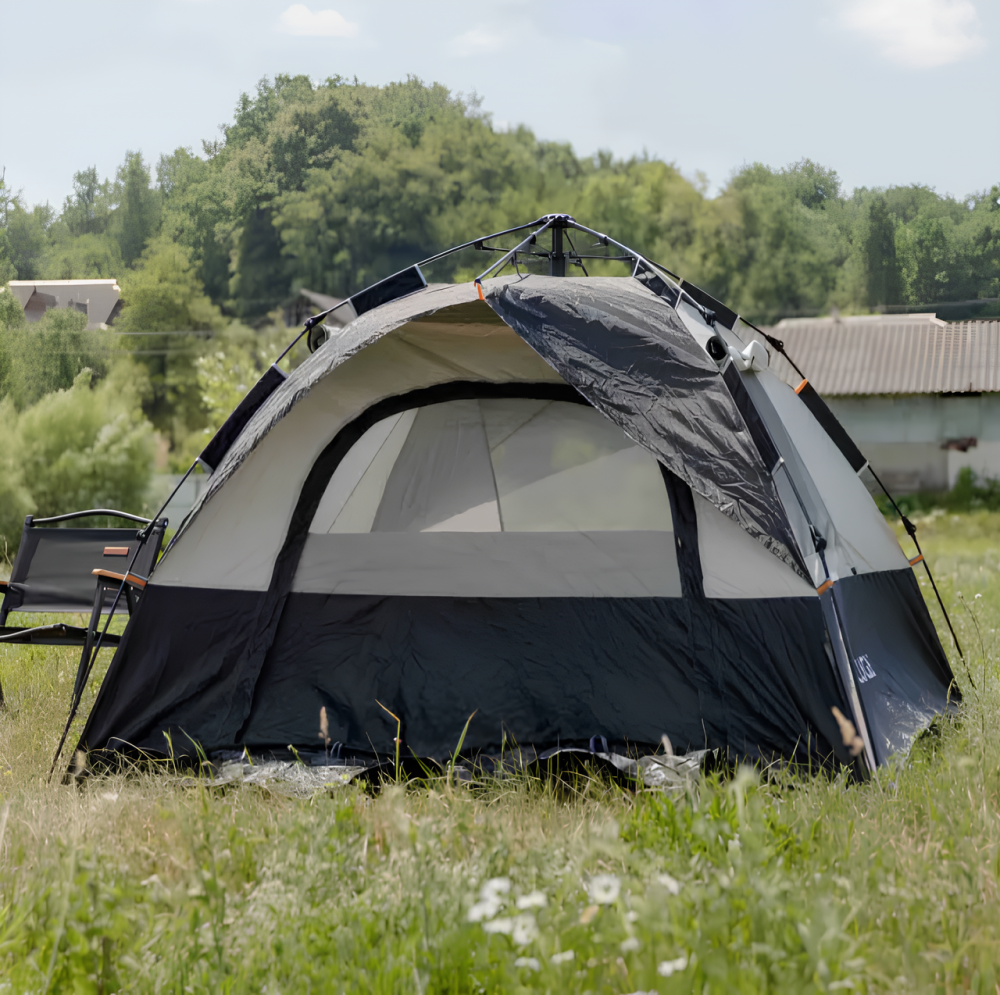 Туристичний намет для 2-3 осіб, міцний і водонепроникний, чорний колір, розмір 200×195×140 см — ідеальний вибір для походів, кемпі Львів - фото 4
