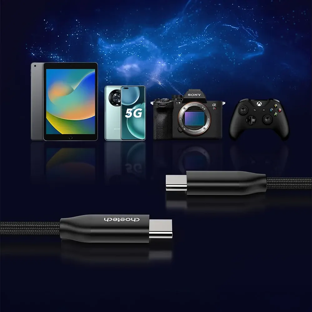 Кабель Choetech ХСС-1035 Black USB-C to USB-C PD3.1 240W 1m (43-00130) Киев - изображение 7