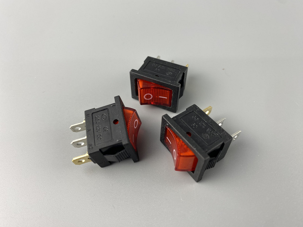 Перемикач клавішний червоний, ON-OFF, з LED-підсвіткою 12 V, 15 ммх21мм, 3 ніжки Мукачево - фото 7