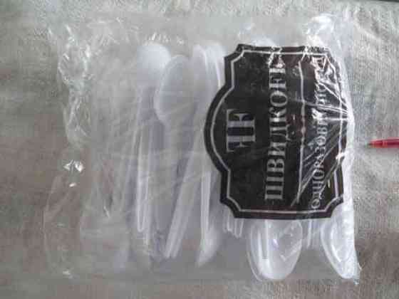 Пластикова Ложка їдальня біла 100 шт Юніта Харків