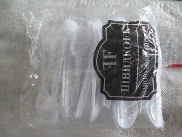 Пластикова Ложка їдальня біла 100 шт Юніта Харків - фото 1