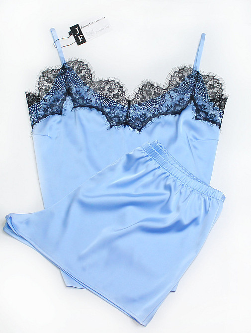 Шовкова піжама жіноча Блакитний M Харків - фото 3