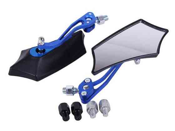 Дзеркала з перехідниками 2052 чорні із синім (комплект) Мукачево