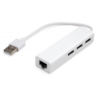 Концентратор Vinga 3xUSB2.0 + RJ45 100Mbps (VCP2H3USB2LANWH) Вінниця - фото 2