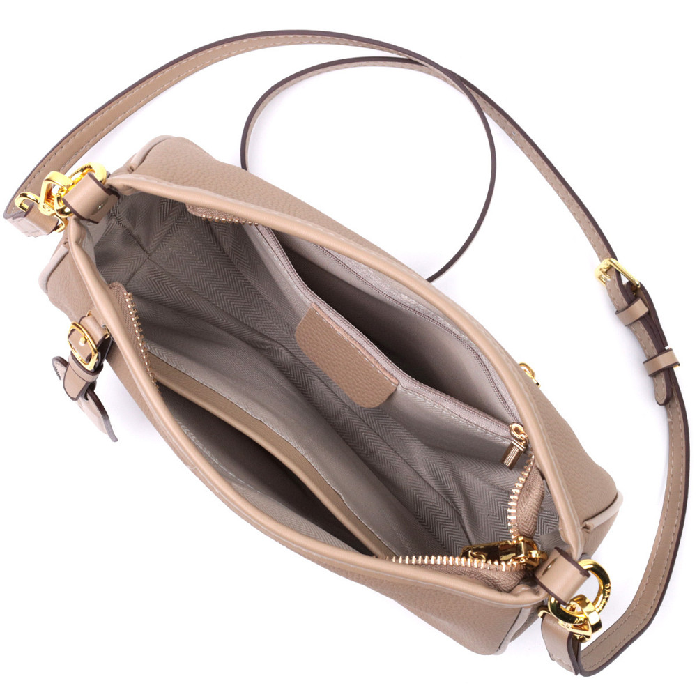 Женская сумка с двумя съемными ручками из натуральной кожи Vintage 22632 Бежева Киев - изображение 8