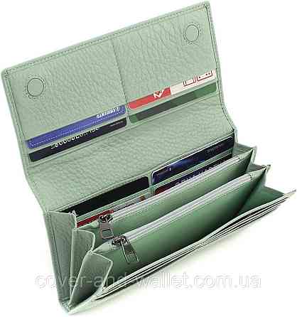 Красивий жіночий гаманець фісташкового кольору з натуральної шкіри Marco Coverna W 002 Київ