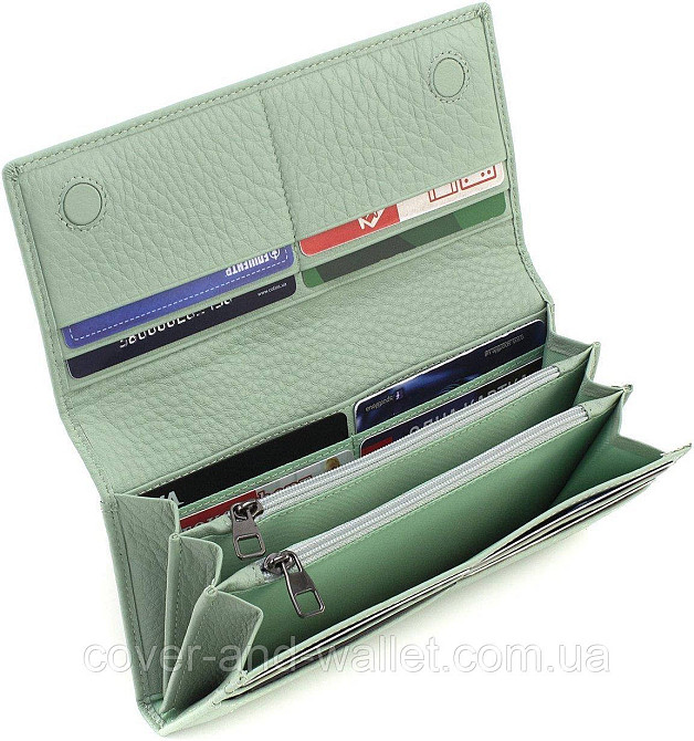 Красивий жіночий гаманець фісташкового кольору з натуральної шкіри Marco Coverna W 002 Київ - фото 5