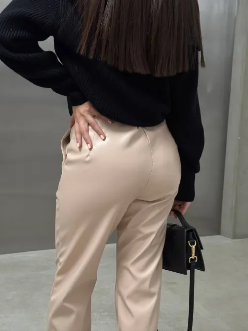 Женские кожаные брюки Palazzo теплые на флисе Харьков - изображение 7