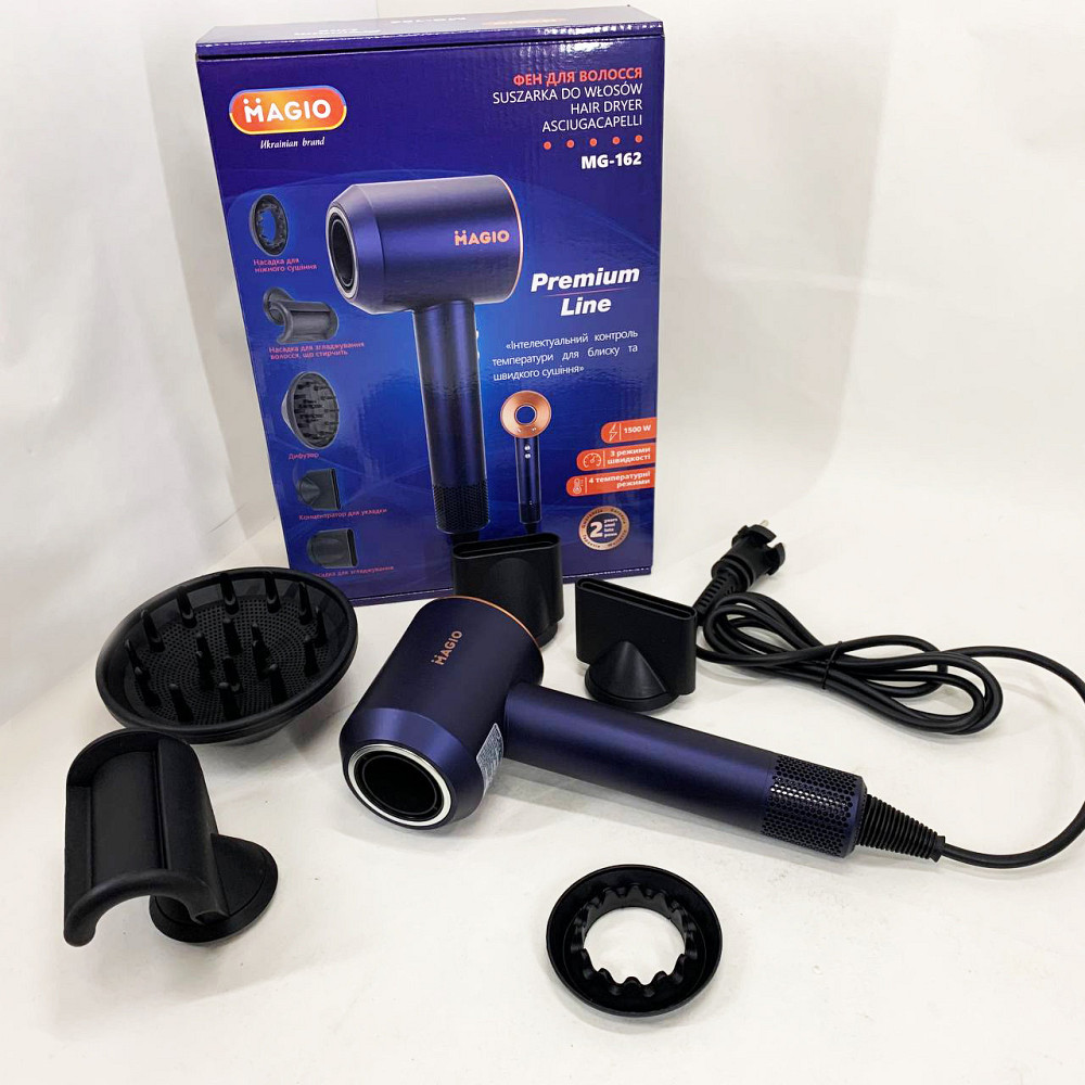 Дорожній фен для волосся MAGIO MG-162 1500 Вт, Фен для дому та салону дорожній укладання VX-20 Київ - фото 1