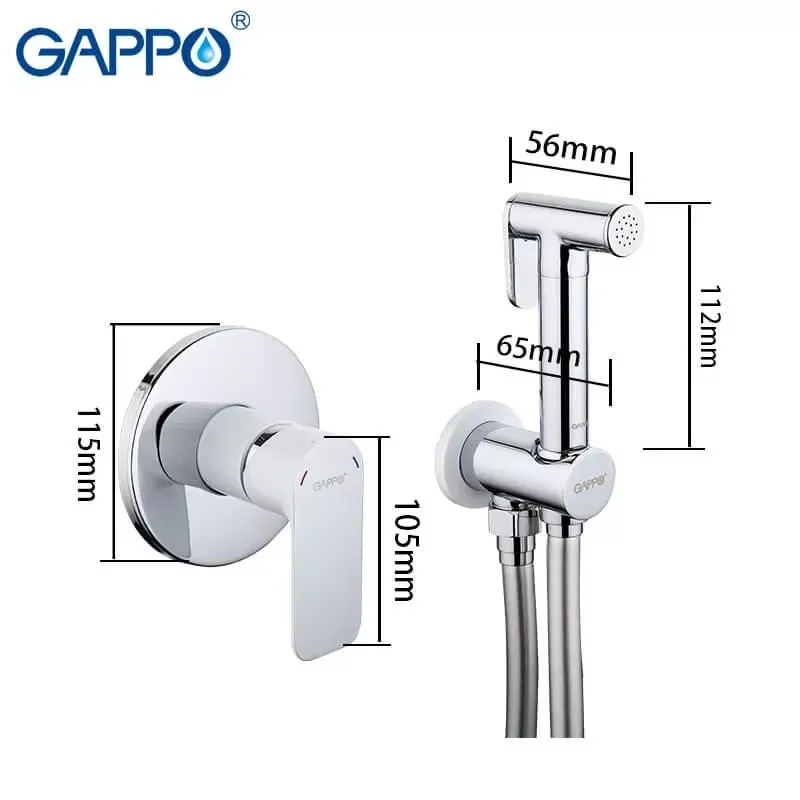 Гігієнічний душ прихованого монтажу GAPPO G7248 білий/хром Київ - фото 7