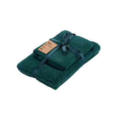 Рушник Ardesto набір махрових Lotus 2 шт 50х90 см індіго, 70х140см, 100% бавовна, смарагд (ART2357EM) Вінниця