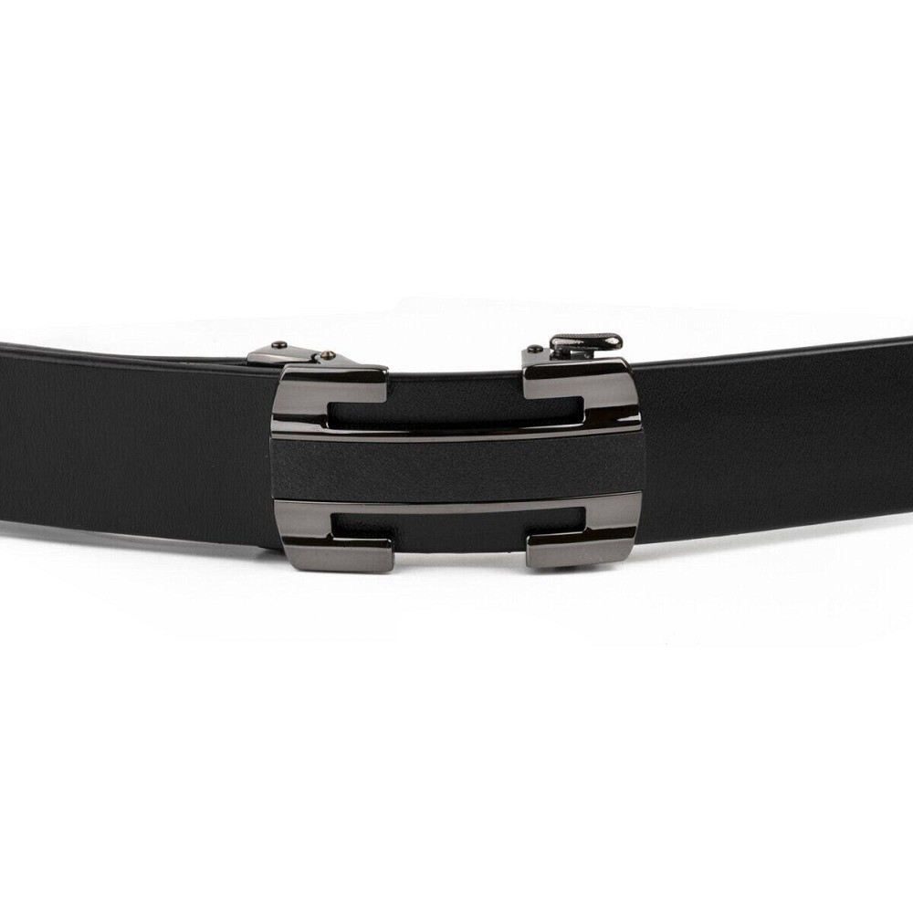 Ремень мужской с пряжкой уголки Vintage 20262 Черный Киев - изображение 6