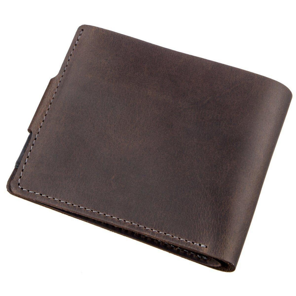 Солидное мужское портмоне винтажное GRANDE PELLE 11230 Коричневое Киев - изображение 2