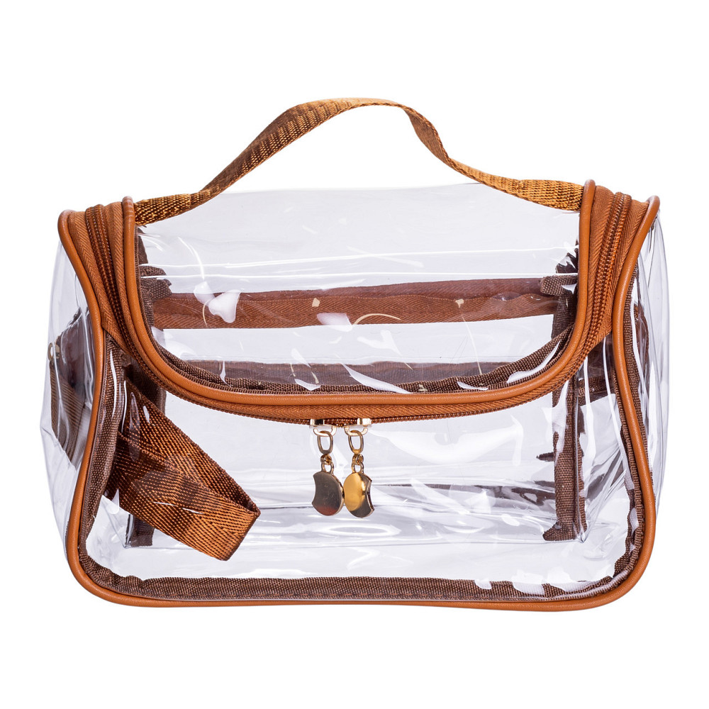 Набір прозорих жіночих косметичок для дому 2 (шт) Коричневий HP-16-3K Київ - фото 10