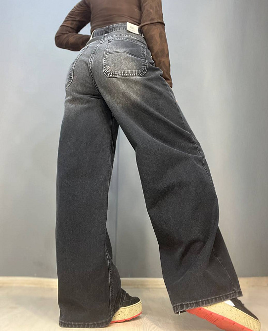 Джинсы женские Its Basic 2452 baggy jeans палаццо широкие от бедра вареные черные, черный, 38, 38, 7 Одесса - изображение 3