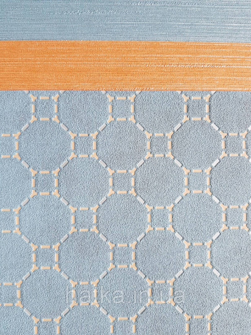 Шпалери вінілові на флізелін BN International 219721 Finesse геометрія кола квадрати золотом на бірюзовому Київ - фото 1