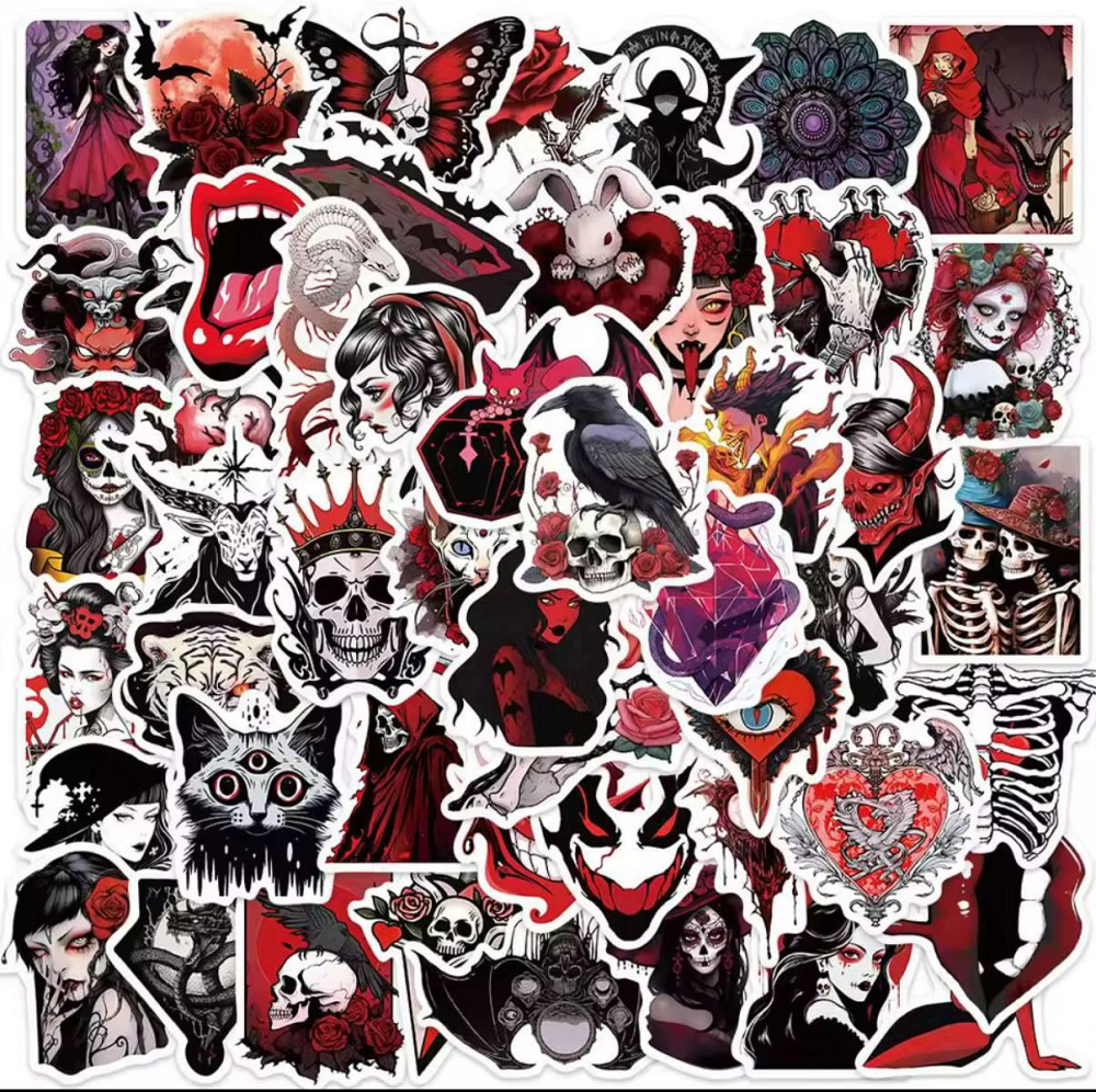 Набір наліпок у готичному стилі – 50 шт для декору Київ - фото 1