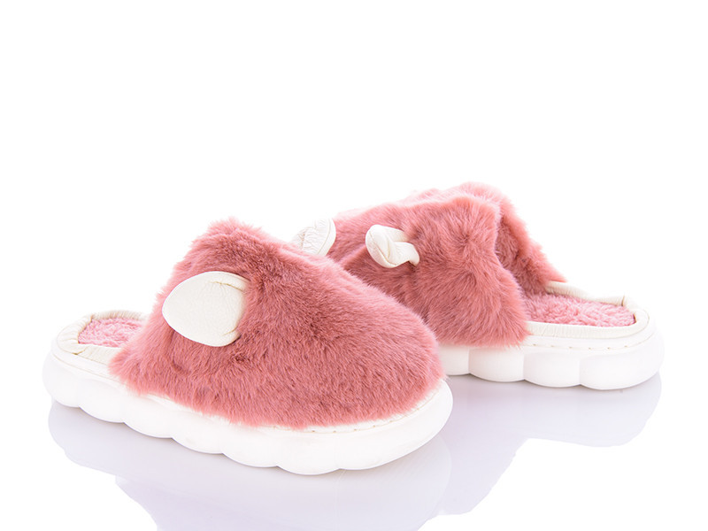 Женские домашние тапочки меховые бордовый Одесса - изображение 3