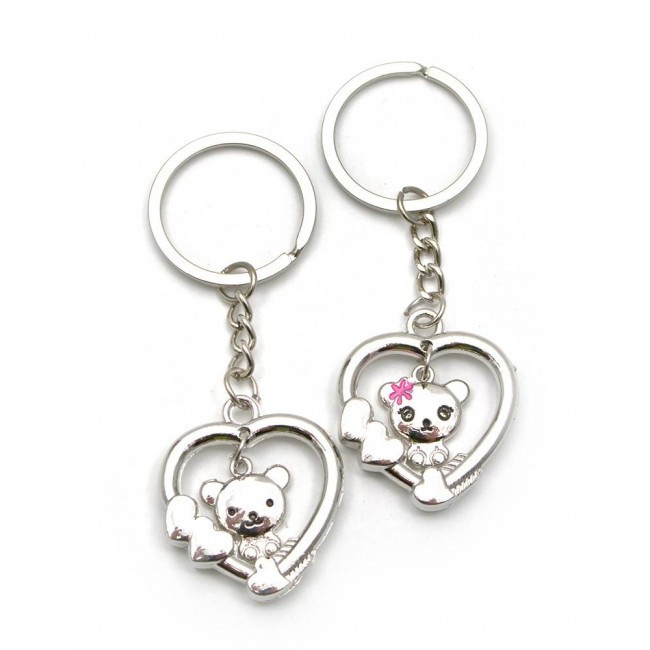 Брелок для ключів модний Серця з ведмедиками Київ - фото 1