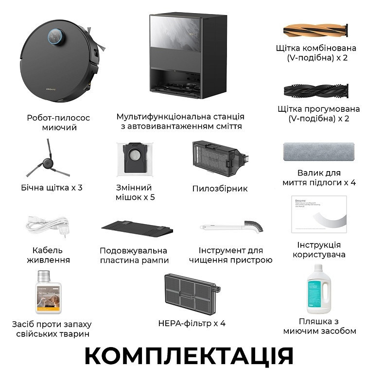Робот-пилосос Dreame Aqua 10 Ultra Track Complete Black (RLR81CE-1-BL) ( 10999 ) Харків - фото 10