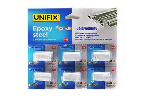 Холодная сварка белая 6*10г (блистер) UNIFIX Ровно