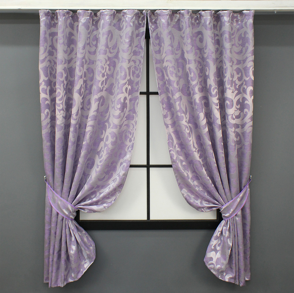 Комплект коротких штор VR-Textil Жаккард Вензель № 295ш Сиреневый 130х170 см 2 шт (35-0198) Киев - изображение 1