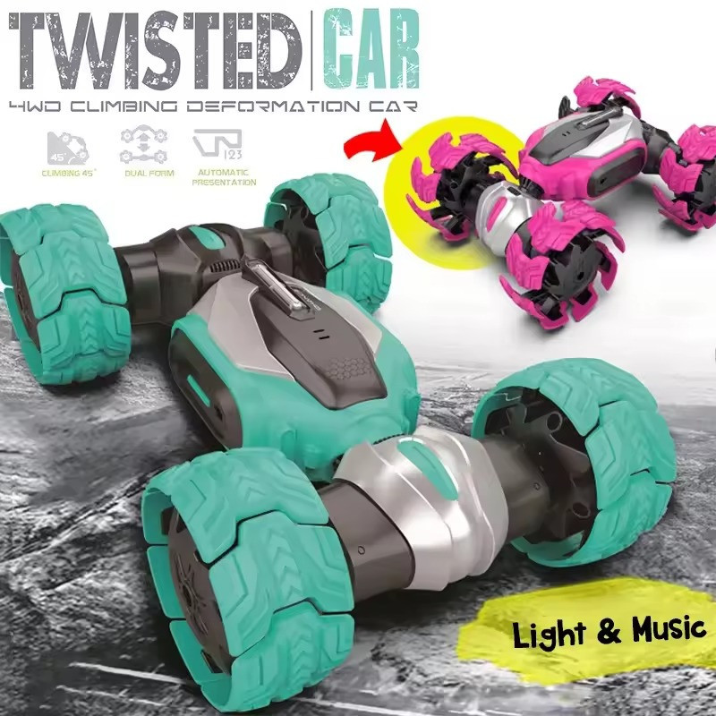 Машинка трансформер-перевертыш на радиоуправлении с торсионной подвеской,розовая Каменец-Подольский - изображение 4