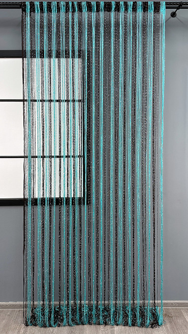 Шторы-нити с люрексом Бирюзовый с венге 300х300см 1 шт (61-101) Киев - изображение 2