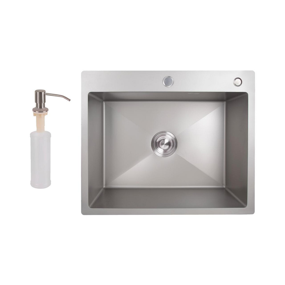 Мийка для кухні інтегрована Lidz Handmade H6050G (LDH6050GPVD43622) Brushed Grey PVD 3,0/1,0 мм Київ - фото 1