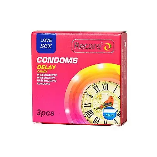 Презервативи Recare Delay Candy Condoms 3 шт, пролонгувальний ефект, цукерковий аромат Львів