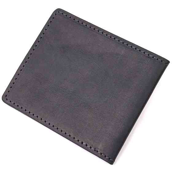 Надійна обкладинка з вінтажної шкіри для посвідчення учасника бойових дій ЗСУ GRANDE PELLE 16758 Чорна Київ